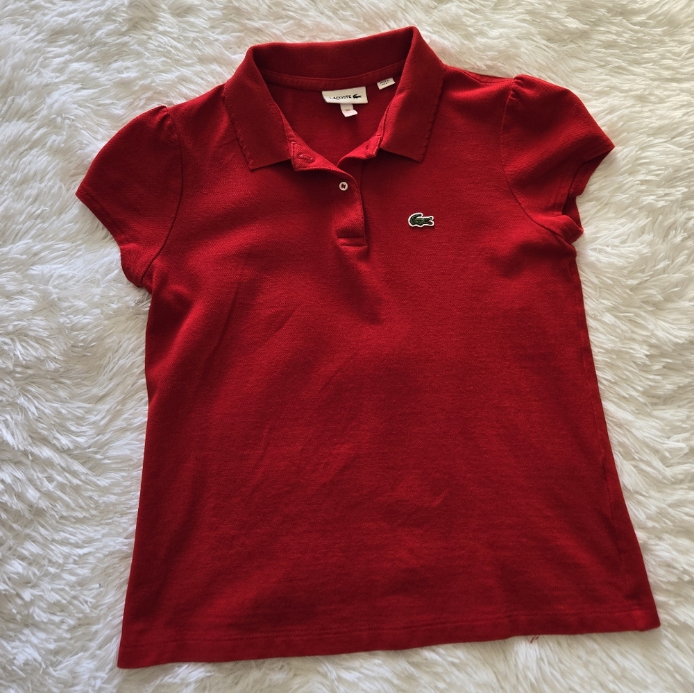 👚 Lacoste Girls Scalloped Collar Mini Pique Polo